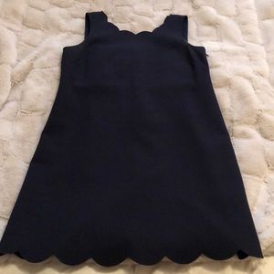 J. Crew Navy Blue Scallop Neck Dress